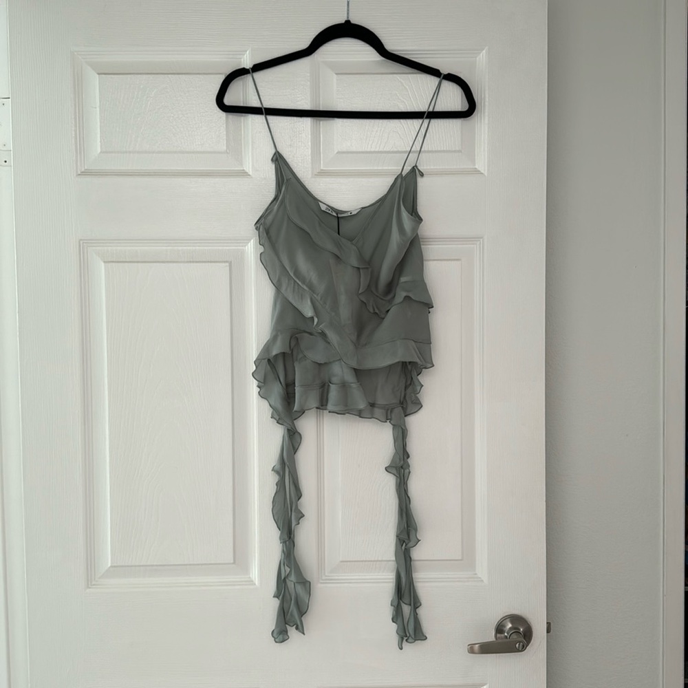 ZARA RUFFLE CAMISOLE BLOUSE TOP